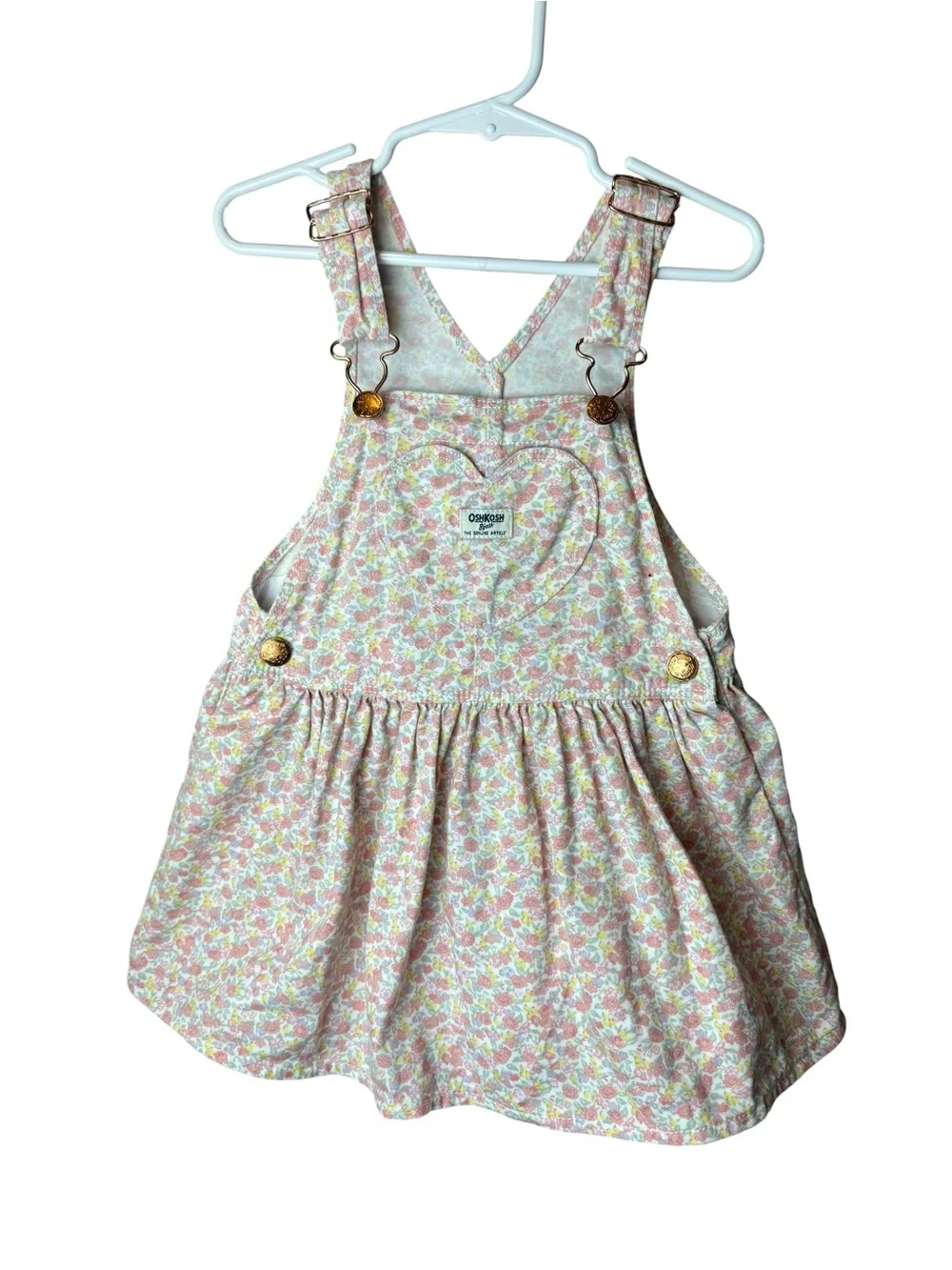 OshKosh B'gosh Pastel Pink Floral Overall Dress